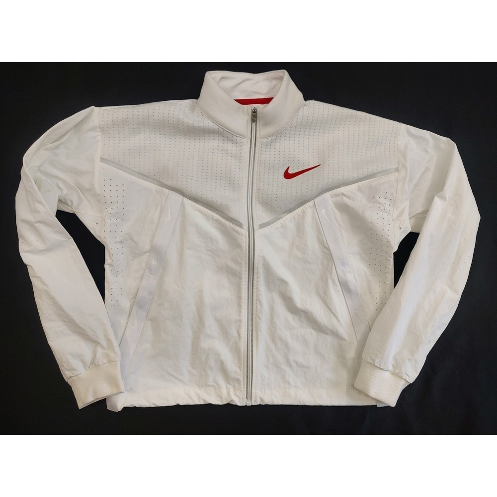 Nike Jacket Windrunner Loose Fit Oversized White Sportswear USA Olympics Sz XS